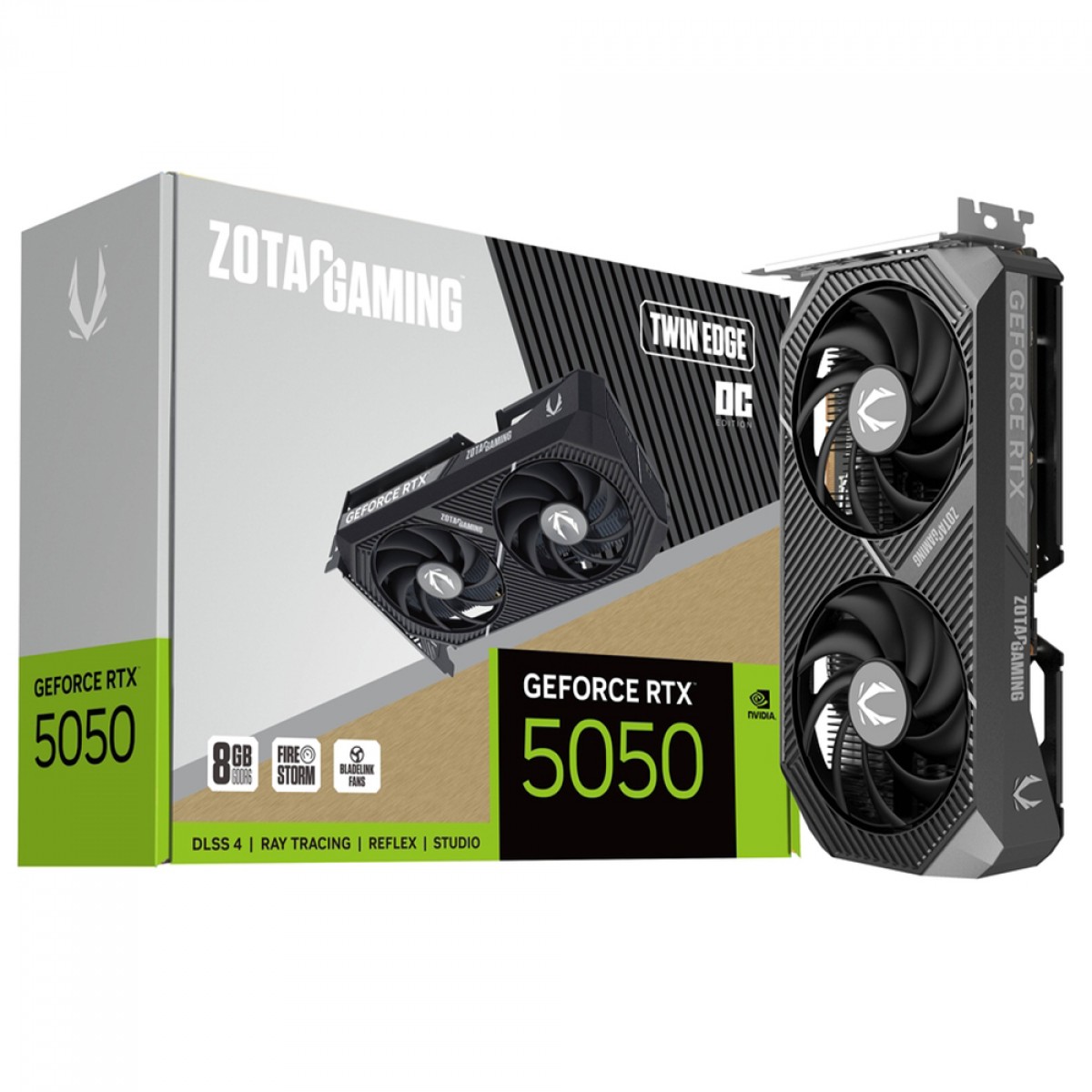 Placa de Vídeo Zotac Gaming NVIDIA GeForce RTX 5050 Twin Edge OC, 8GB, GDDR6, DLSS, Ray Tracing, ZT-B50500H-10M