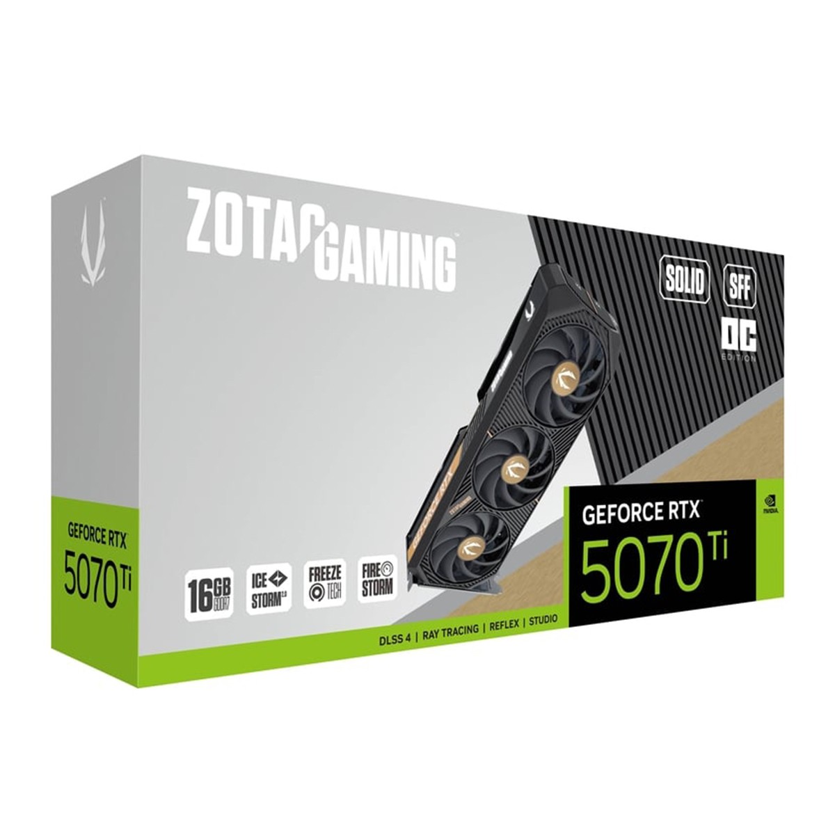 Placa de Vídeo Zotac Gaming NVIDIA GeForce RTX 5070 Ti Solid OC, 16GB, GDDR7, DLSS, Ray Tracing, ZT-B50710J3-10P