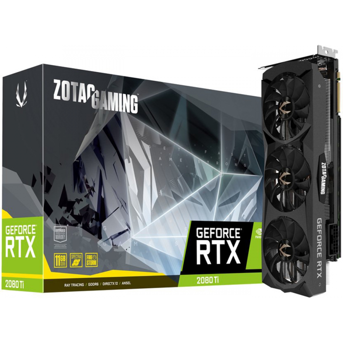 Placa de Vídeo Zotac GeForce RTX 2080 TI Triple fan, 11GB GDDR6, 352Bit, ZT-T20810F-10P