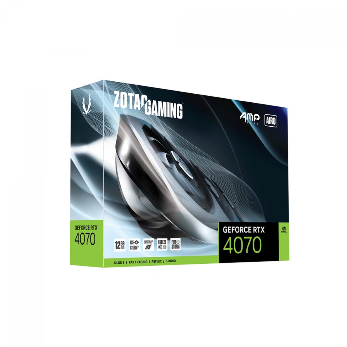 Placa De Vídeo Zotac NVIDIA GeForce RTX 4070 Gaming AMP AIRO, 12GB, GDDR6X, DLSS, Ray Tracing, ZT-D40700F-10P