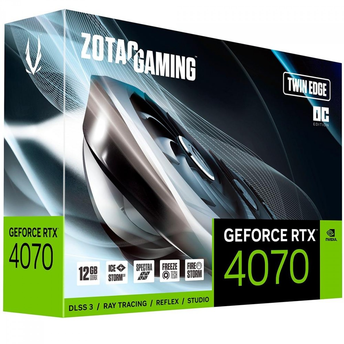 Placa De Vídeo Zotac NVIDIA GeForce RTX 4070 Gaming Twin Edge OC, 12GB, GDDR6X, DLSS, Ray Tracing, ZT-D40700H-10M