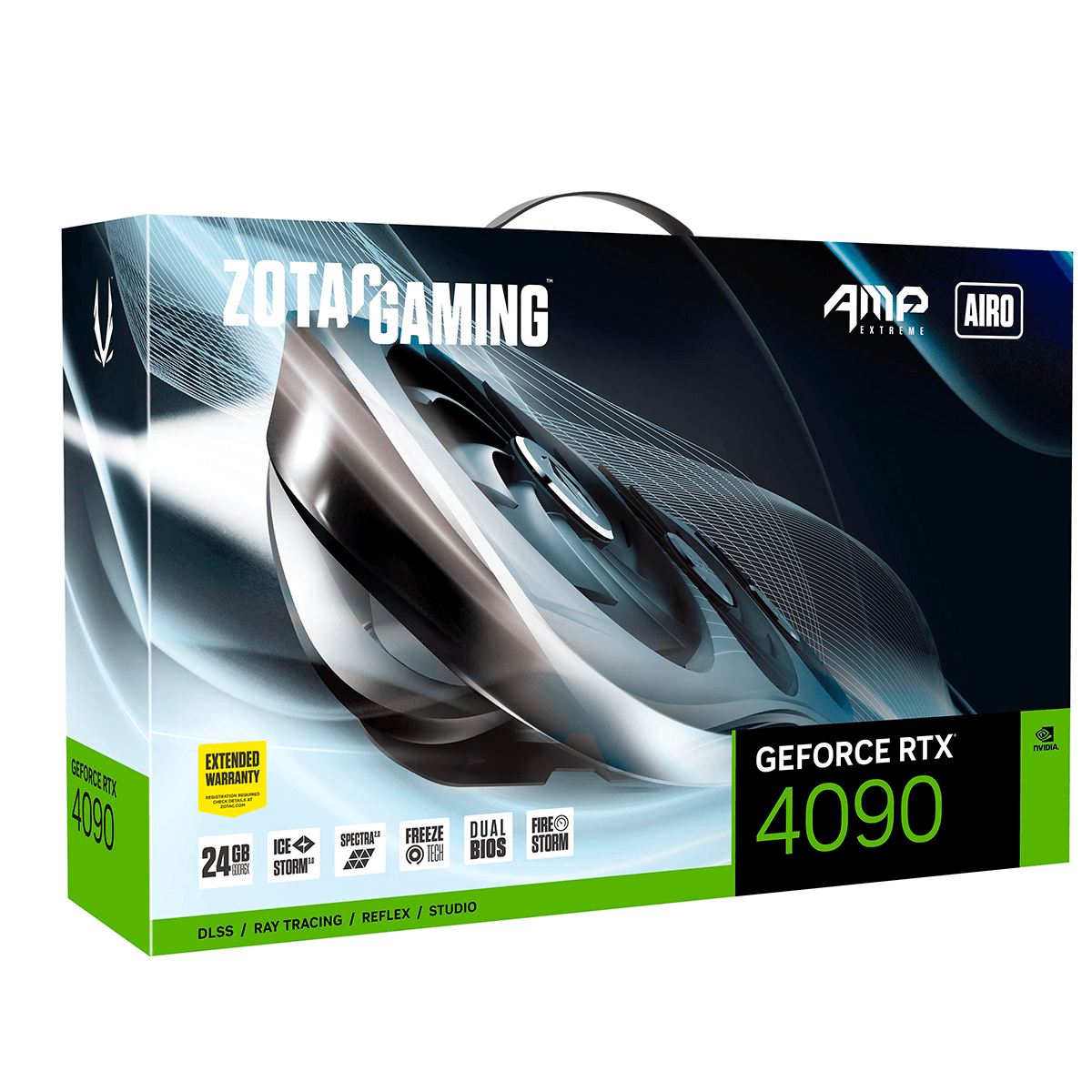 Placa de Vídeo ZOTAC NVIDIA GeForce RTX 4090 AMP Extreme AIRO, 24GB, GDDR6X, DLSS, Ray Tracing, ZT-D40900B-10P