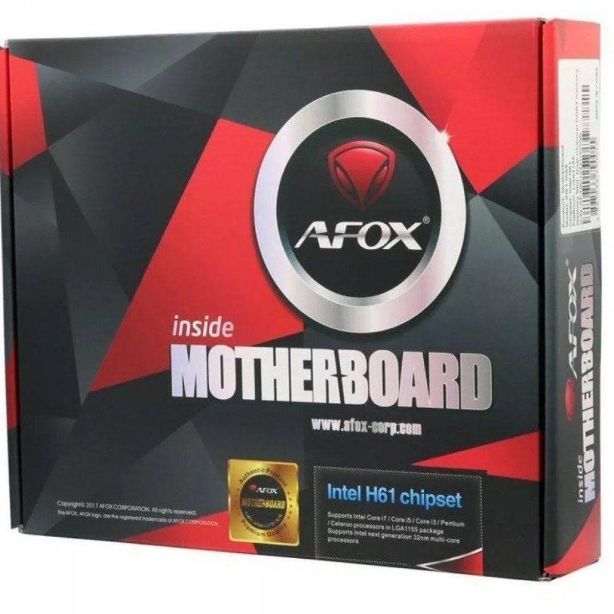 Placa Mãe Afox IH61-MA5-V3, Chipset H61, Intel LGA 1155, mATX, DDR3 - Open Box