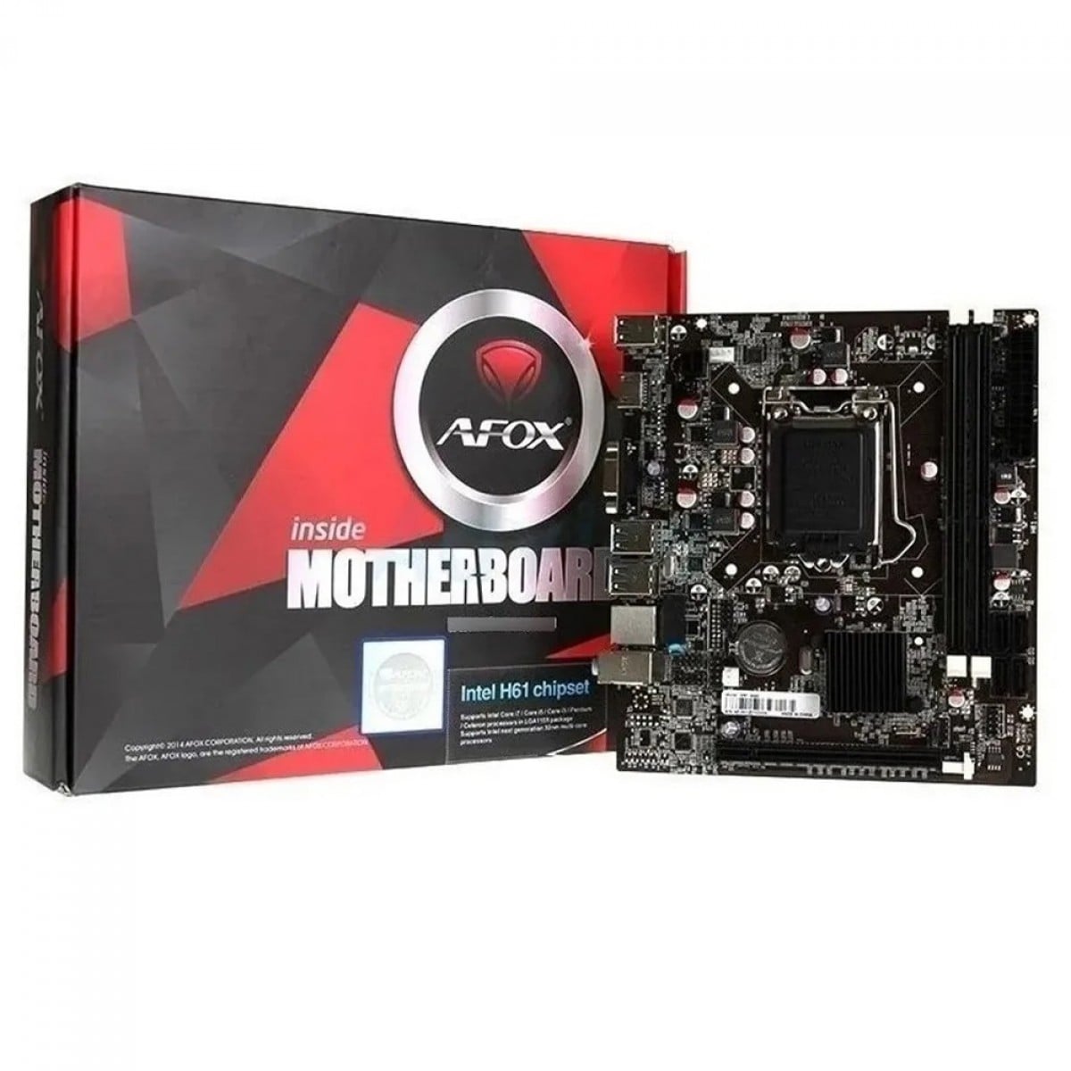 Placa Mãe Afox IH61-MA5-V3, Chipset H61, Intel LGA 1155, mATX, DDR3 - Open Box