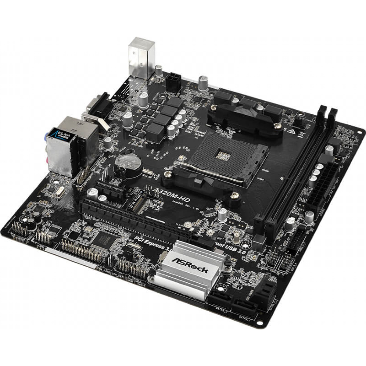 Placa Mãe ASRock A320M-HD, Chipset A320, AMD AM4, mATX, DDR4