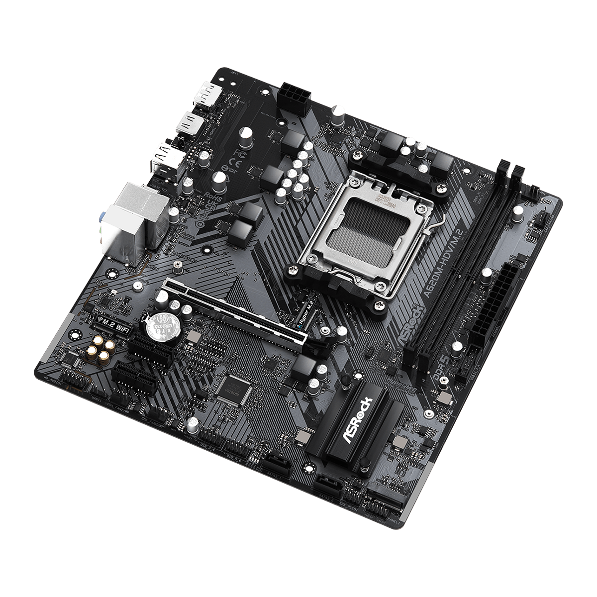 Placa Mãe ASRock A620M-HDV/M.2, Chipset A620, AMD AM5, M-ATX, DDR5, 90-MXBLL0-A0UAYZ - Open Box