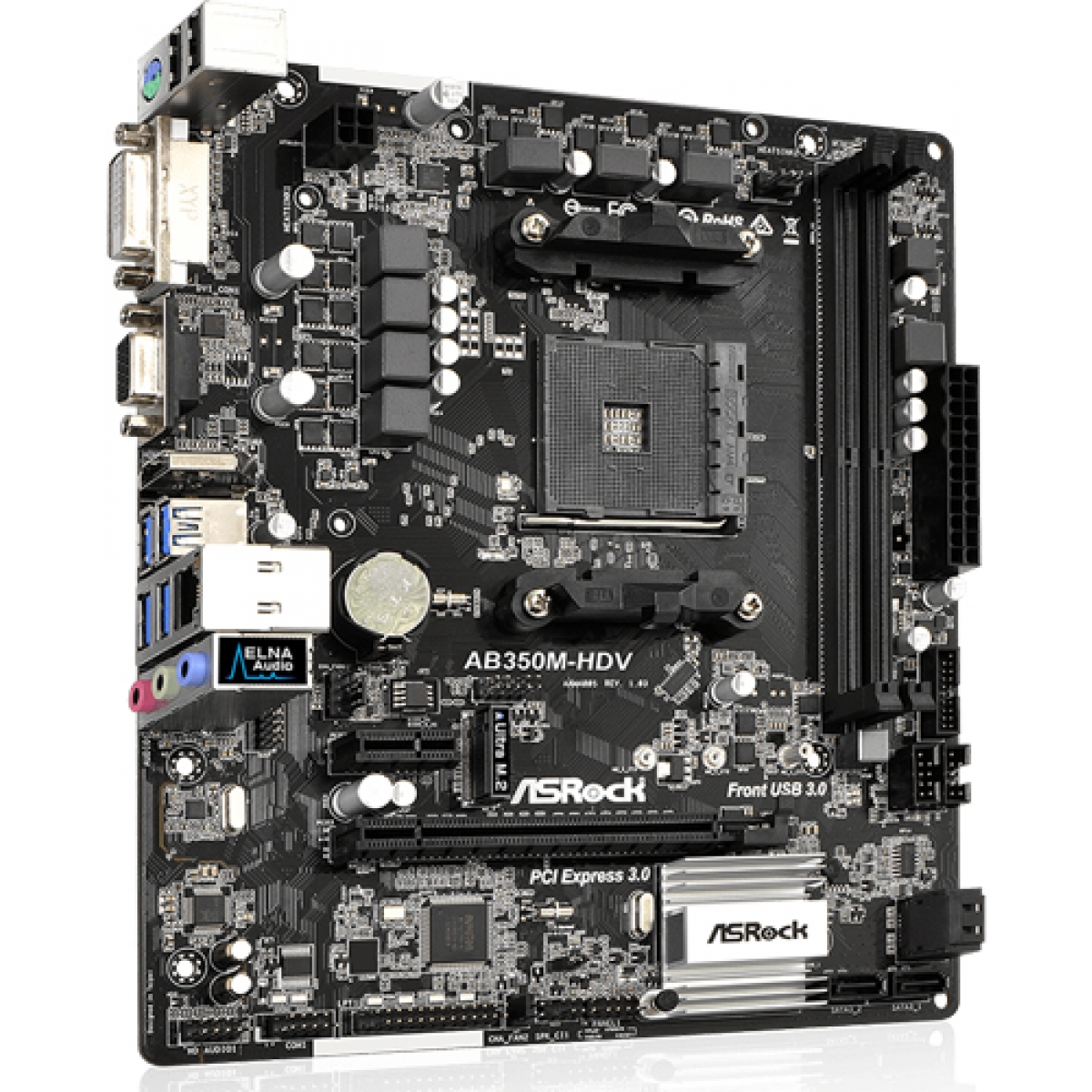 Placa Mãe ASRock AB350M-HDV, Chipset B350, AMD AM4, mATX, DDR4