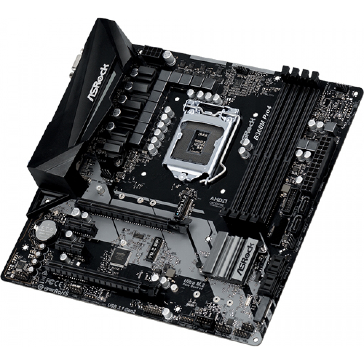 Placa Mãe ASRock B360M Pro4, Chipset B360, Intel LGA 1151, mATX, DDR4