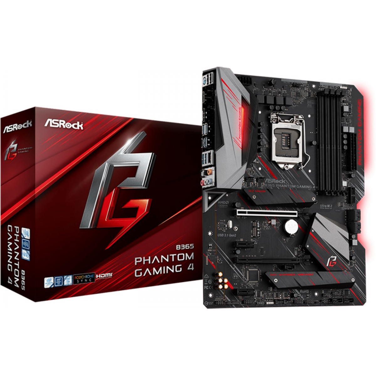 Placa Mãe ASRock B365 Phantom Gaming 4, Chipset B365, Intel LGA 1151, ATX, DDR4