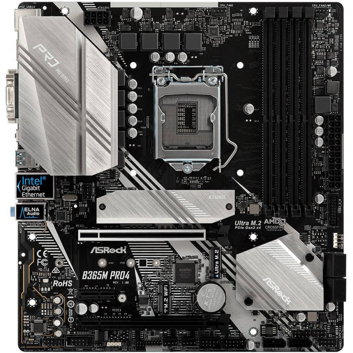 Placa Mãe ASRock B365M Pro4, Chipset B365, Intel LGA 1151, mATX, DDR4