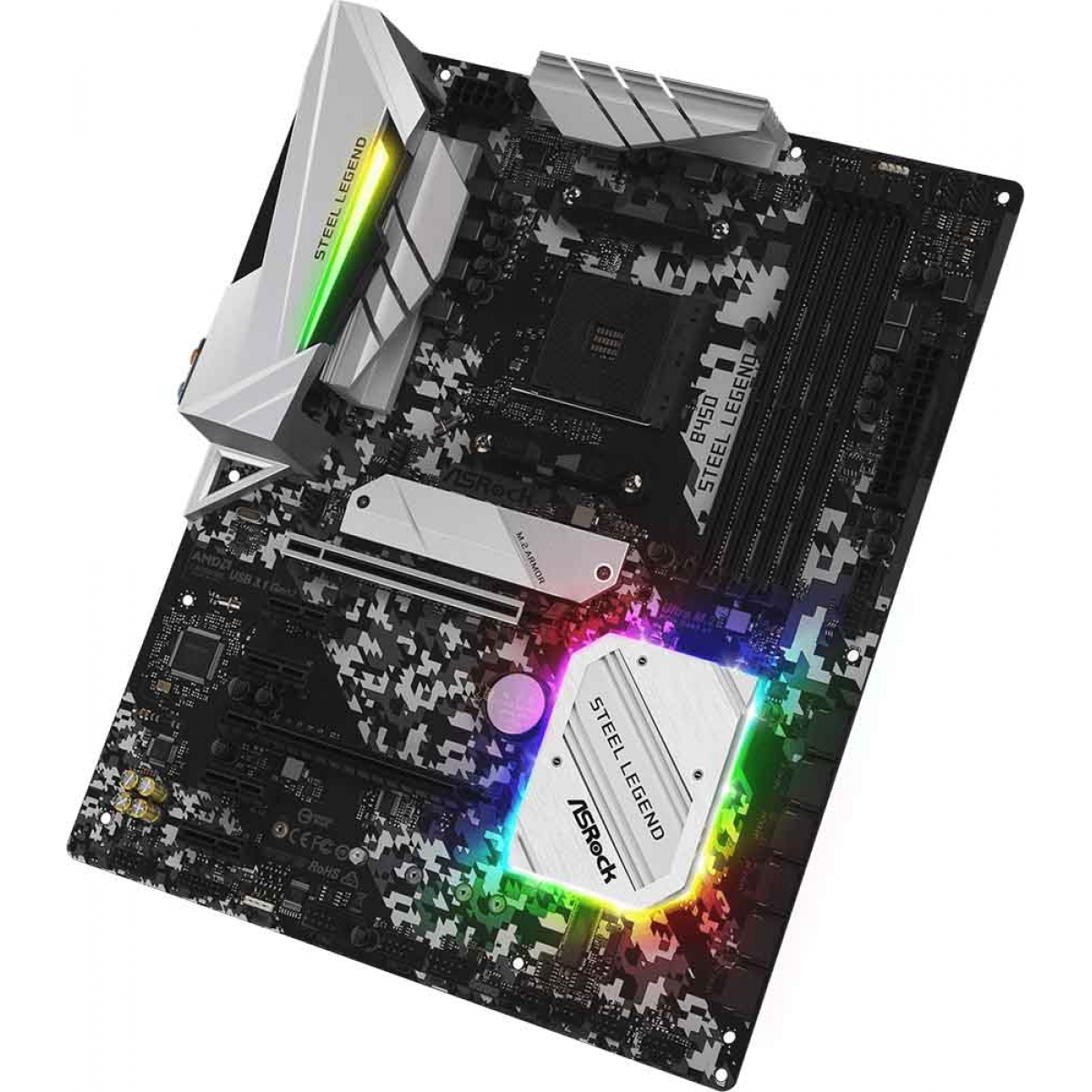 Placa Mãe ASRock B450 Steel Legend, Chipset B450, AMD AM4, MATX, DDR4