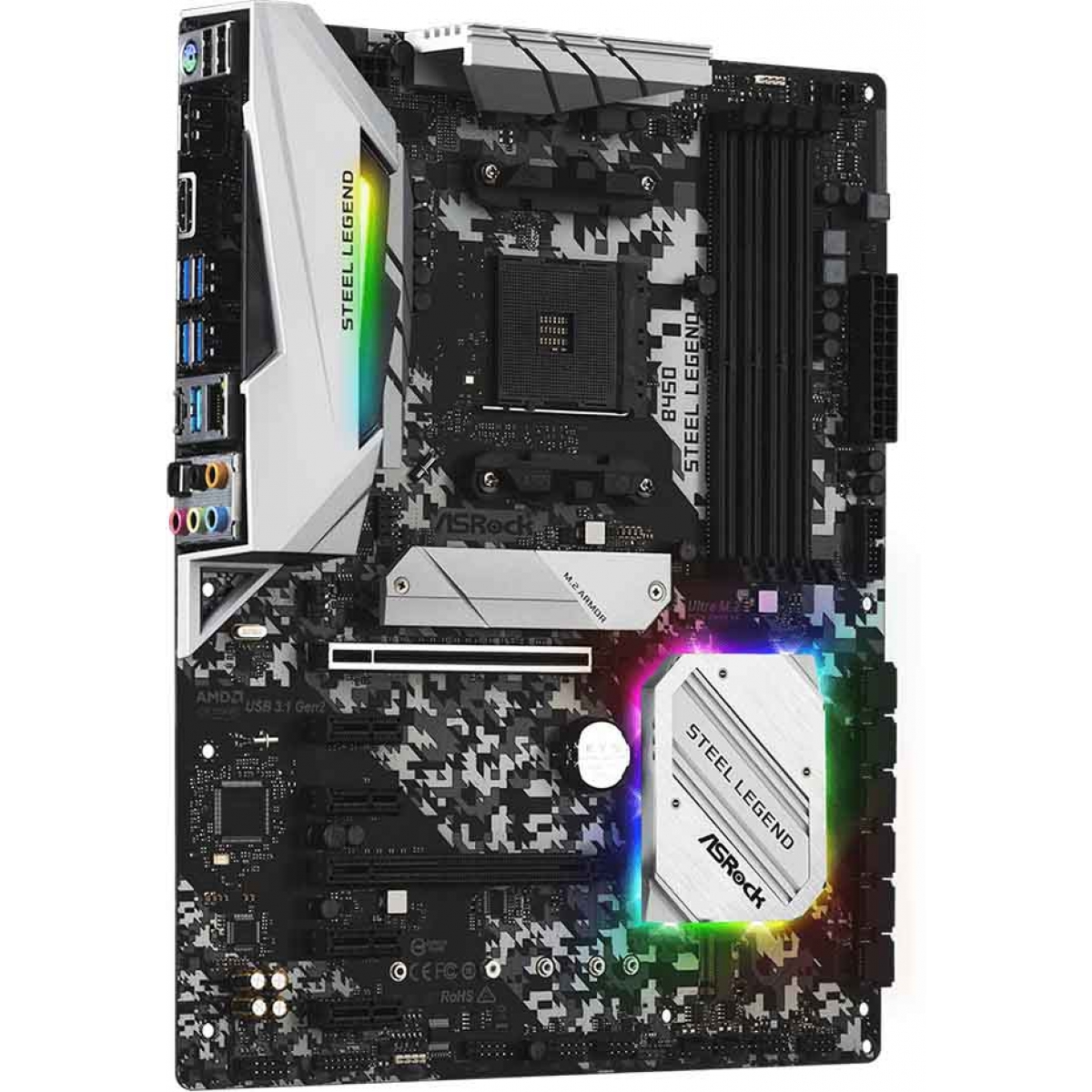 Placa Mãe ASRock B450 Steel Legend, Chipset B450, AMD AM4, ATX, DDR4