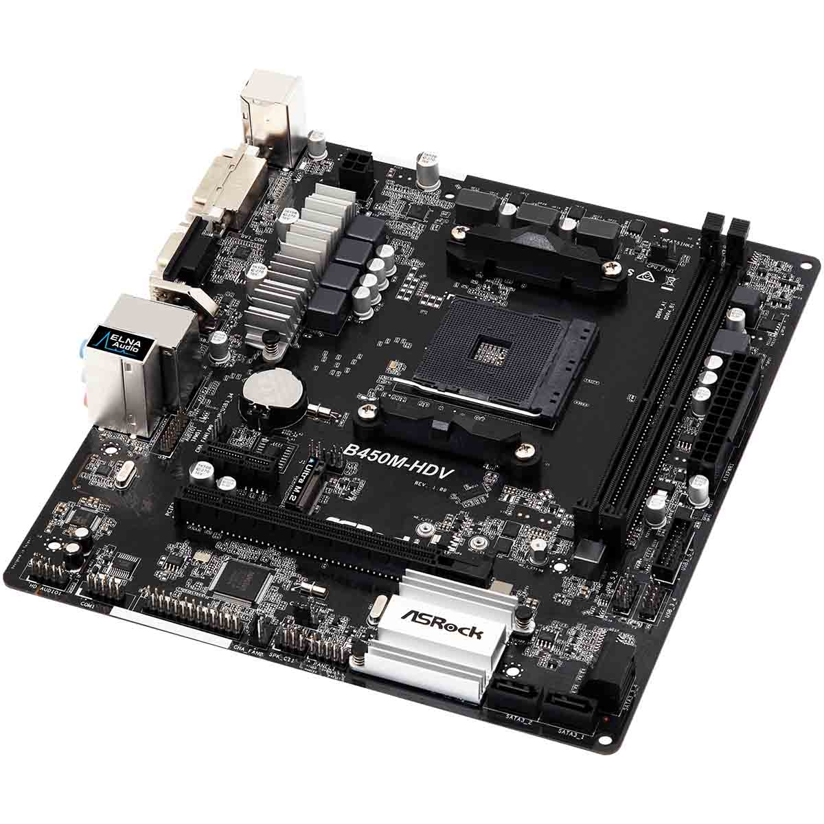 Placa m e asrock b450m hdv chipset b450 amd am4 matx ddr4