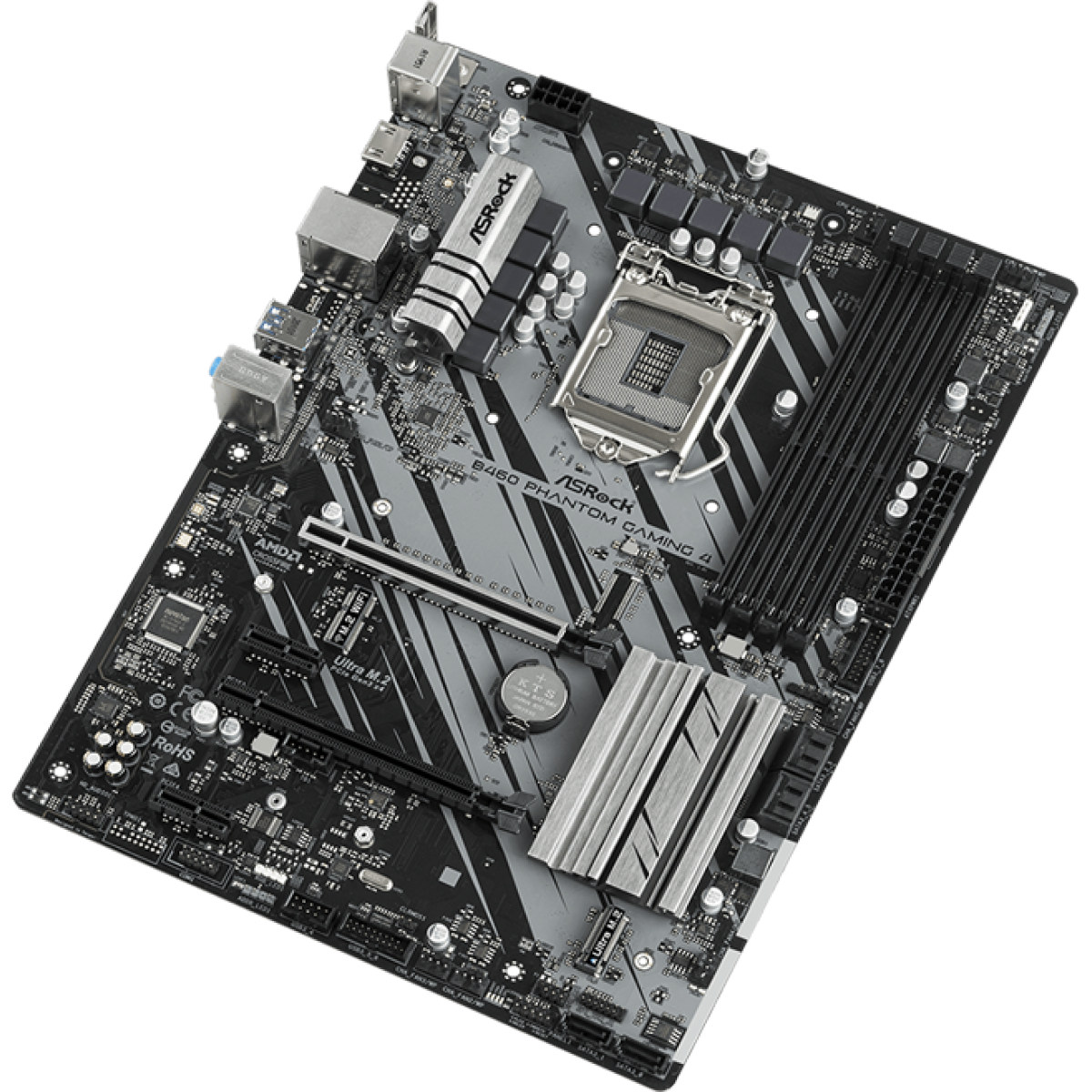 Placa Mãe AsRock B460 Phantom Gaming 4, Chipset B460, Intel LGA 1200, ATX, DDR4, 90-MXBCP0-A0UAYZ