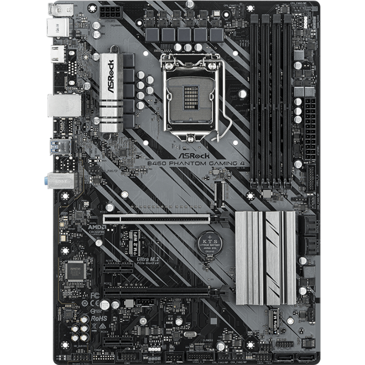 Placa Mãe AsRock B460 Phantom Gaming 4, Chipset B460, Intel LGA 1200, ATX, DDR4, 90-MXBCP0-A0UAYZ