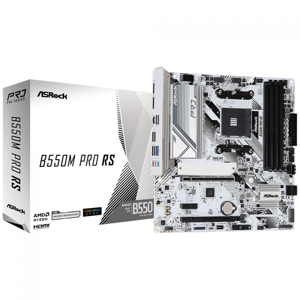 Placa-Mãe ASRock B550M Pro RS, AM4, mATX, DDR4 | Terabyte