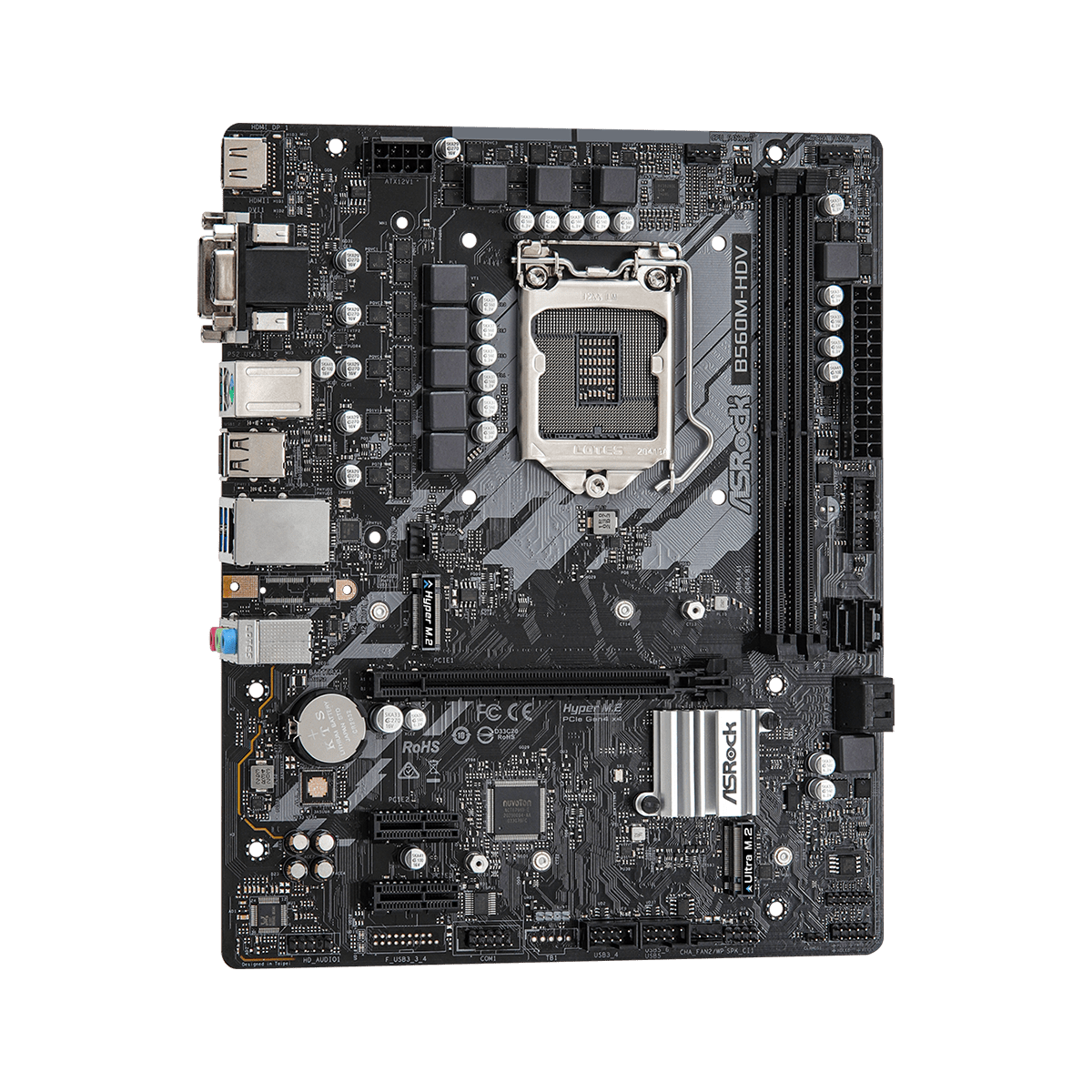 Placa Mãe ASRock B560M-HDV, Chipset B560, Intel LGA 1200, mATX, DDR4, 90-MXBF50-A0UAYZ