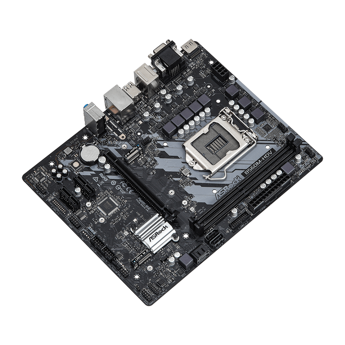 Placa Mãe ASRock B560M-HDV, Chipset B560, Intel LGA 1200, mATX, DDR4, 90-MXBF50-A0UAYZ