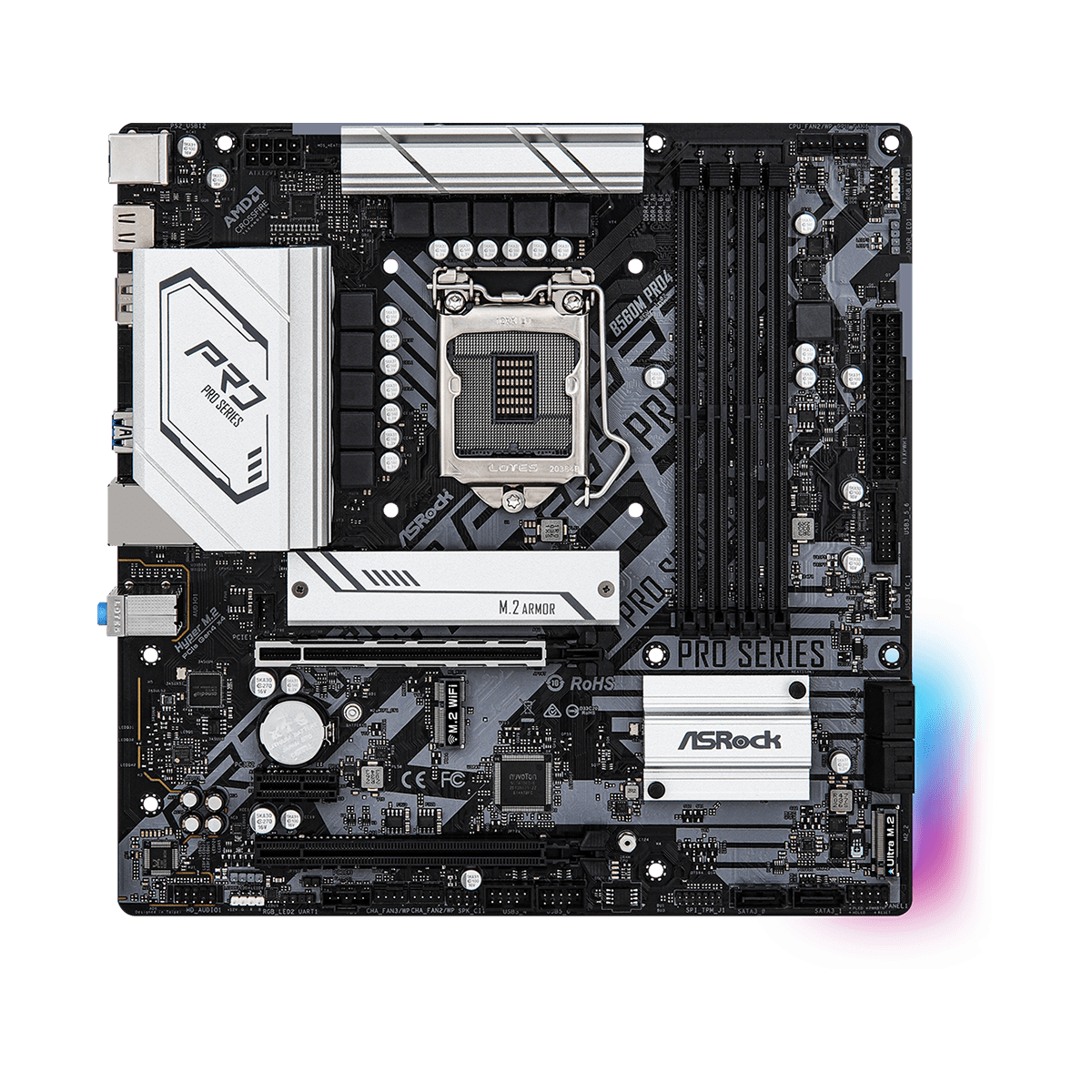 Placa Mãe ASRock B560M PRO4, Chipset B560, Intel LGA 1200, mATX, DDR4, 90-MXBEL0-A0UAYZ