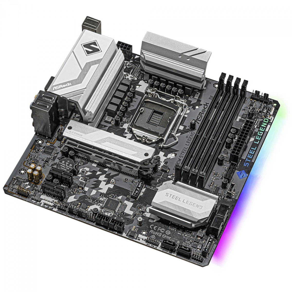 Placa Mãe Asrock B560M Steel Legend, Chipset B560, Intel LGA 1200, mATX, DDR4, 90-MXBFA0-A0UAYZ
