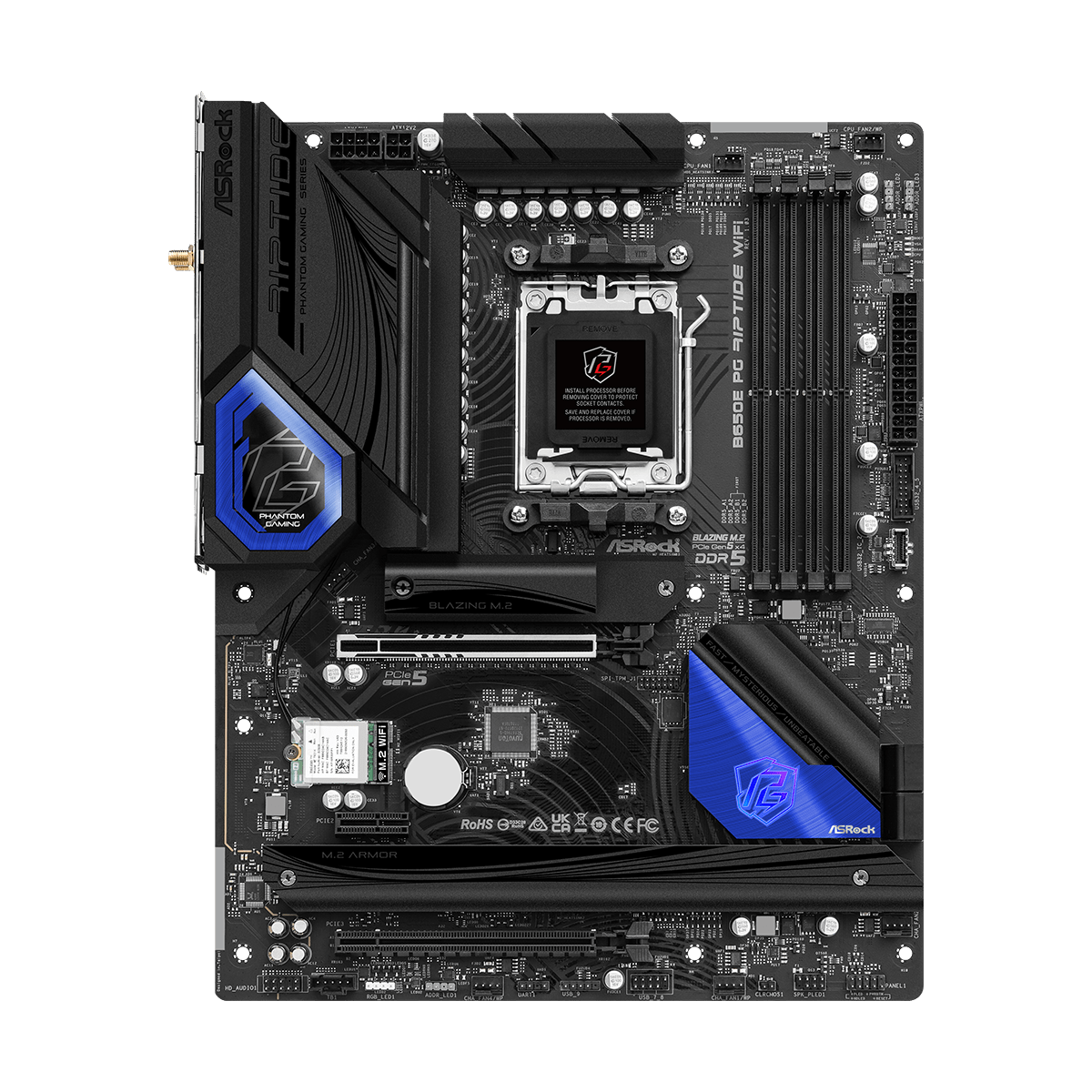 Placa Mãe ASRock B650E PG Riptide WIFI, Chipset B650, ATX, AMD AM5, DDR5, 90-MXBL00-A0UAYZ