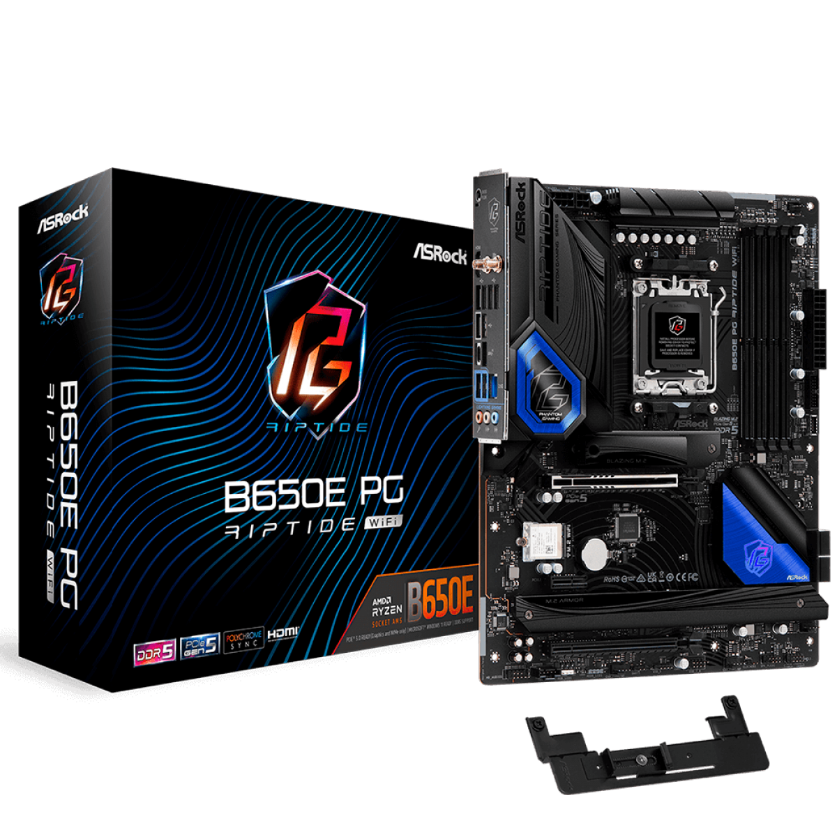 Placa Mãe ASRock B650E PG Riptide WIFI, Chipset B650, ATX, AMD AM5