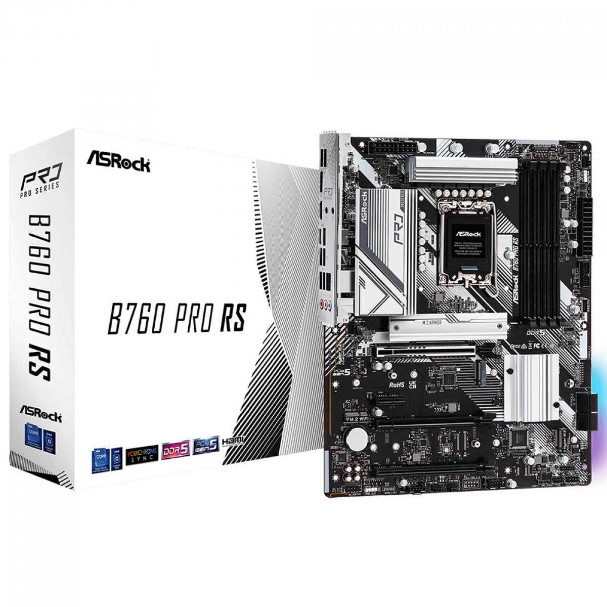 ASRock B760 Pro RS/D4＋Corei7-13700F＋メモリ等 Placa Mãe ASRock B760 Pro RS, Chipset B760, Intel LGA 1700, ATX