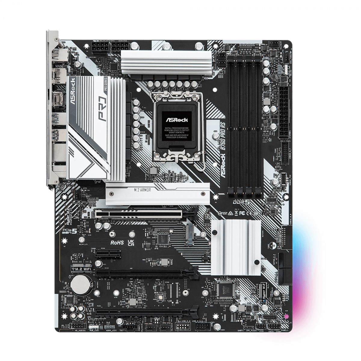 Placa Mãe ASRock B760 Pro RS, Chipset B760, Intel LGA 1700, ATX, DDR5, 90-MXBKS0-A0UAYZ