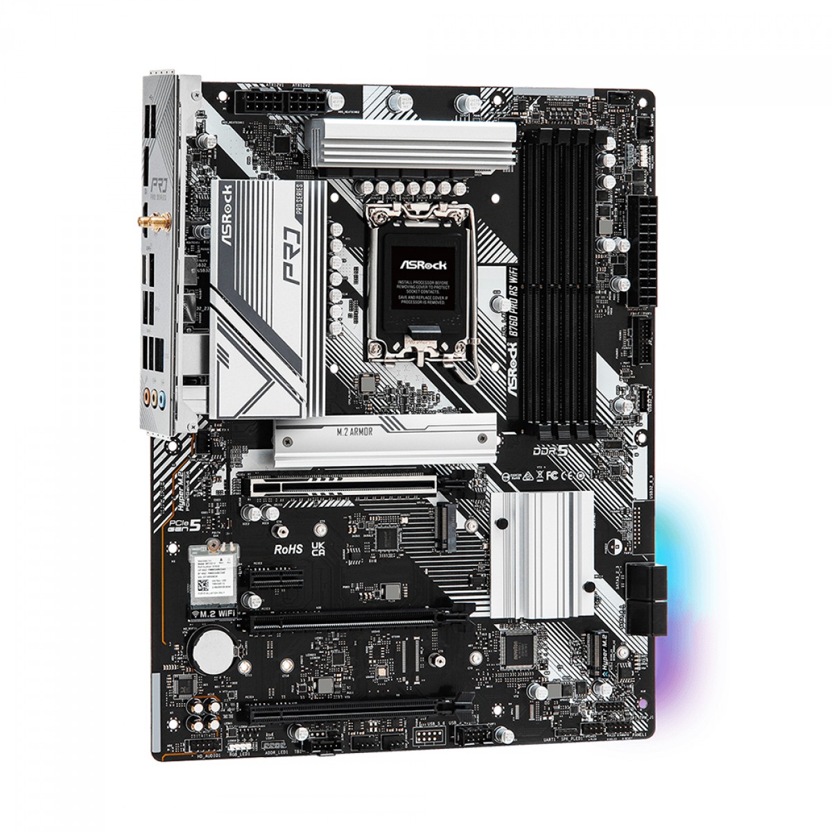 Placa Mãe ASRock B760 Pro RS WIFI, Chipset B760, Intel LGA 1700, ATX, DDR5, 90-MXBLQ0-A0UAYZ