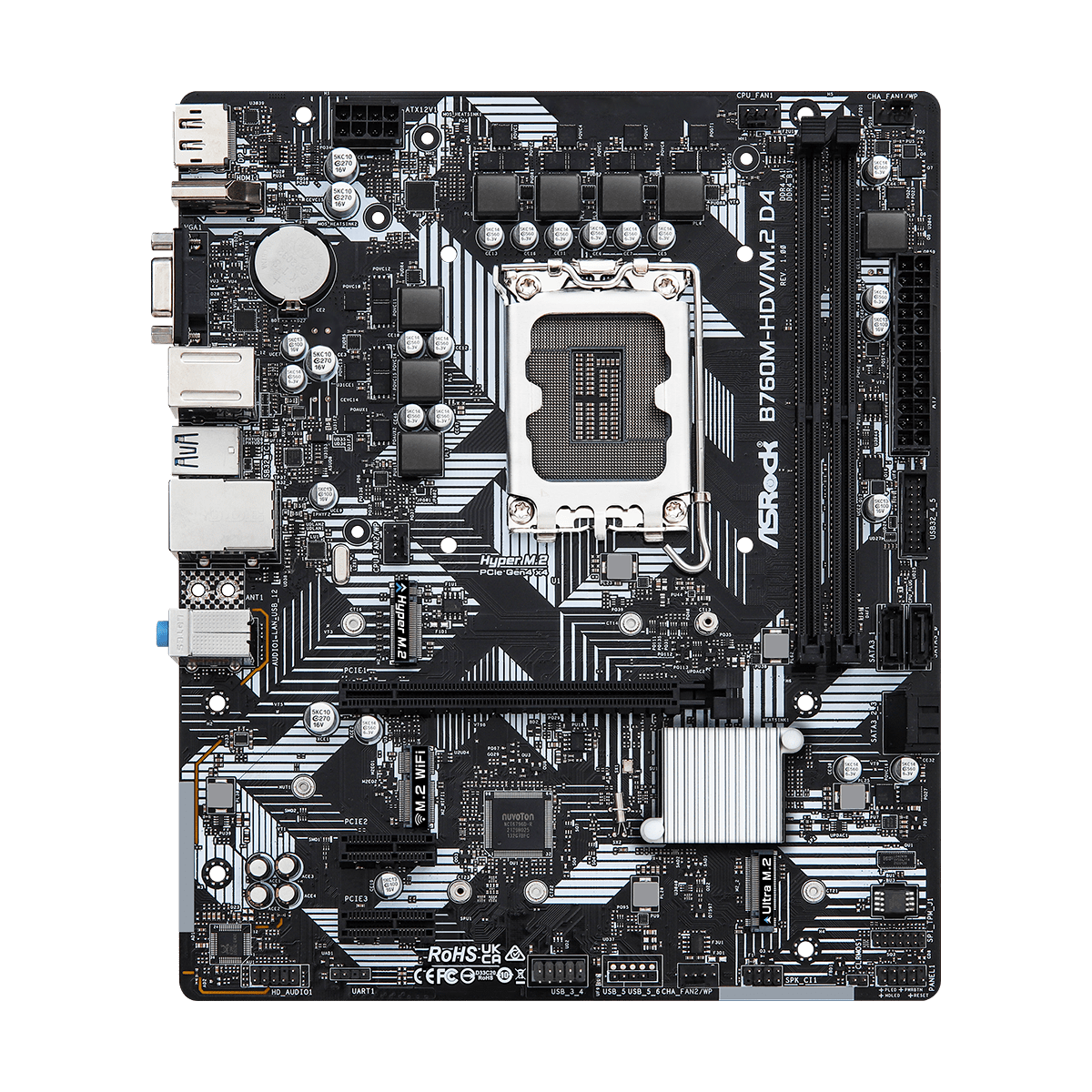 Placa Mãe ASRock B760M-HDV/M.2 D4, Chipset B760, Intel LGA 1700