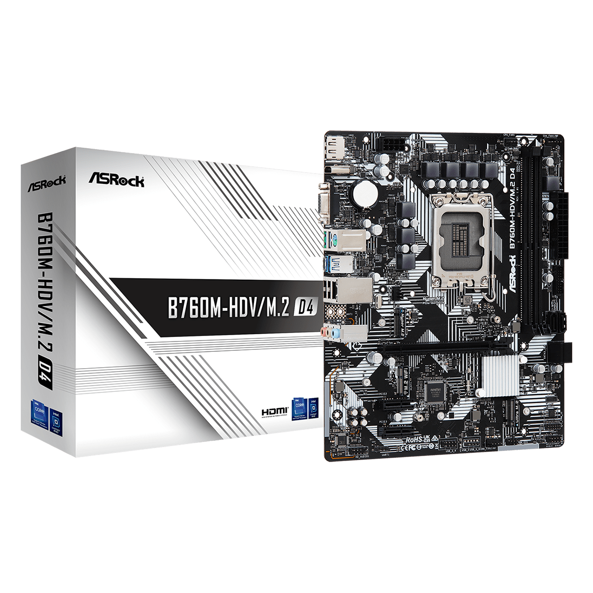 Placa Mãe ASRock B760M-HDV/M.2 D4, Chipset B760, Intel LGA 1700