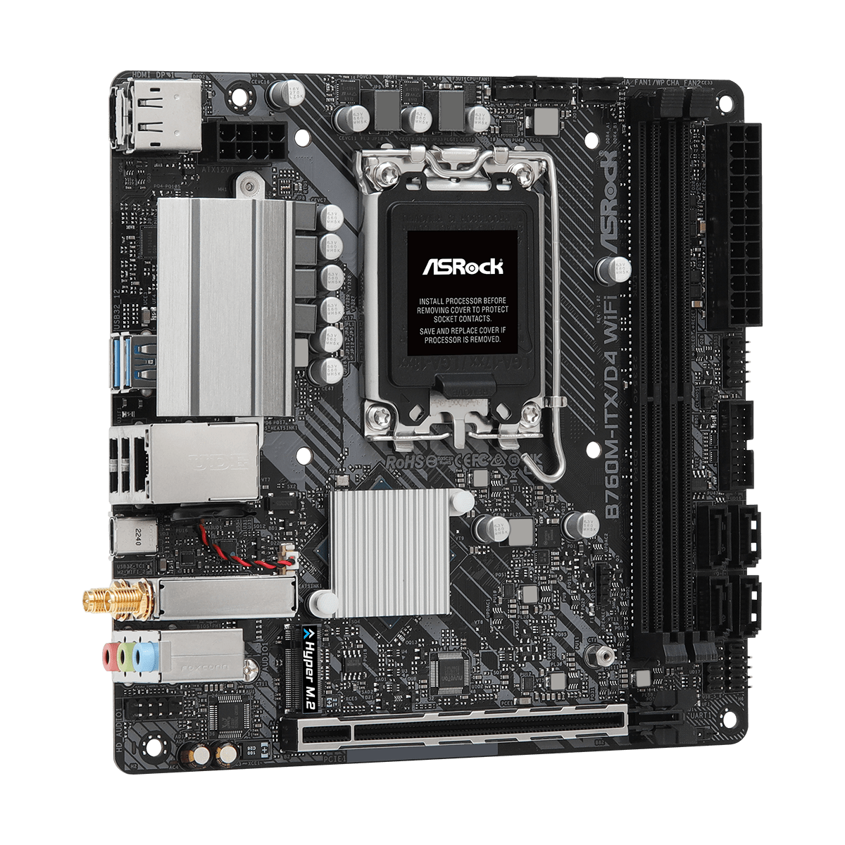 Placa Mãe ASRock B760M-ITX/D4 WiFi, Chipset B760, Intel LGA 1700