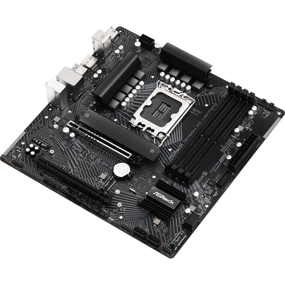Placa Mãe ASRock B760M PG Lightning, Chipset B760, Intel LGA Placa Mãe ASRock B760M PG Lightning, Chipset B760, Intel LGA