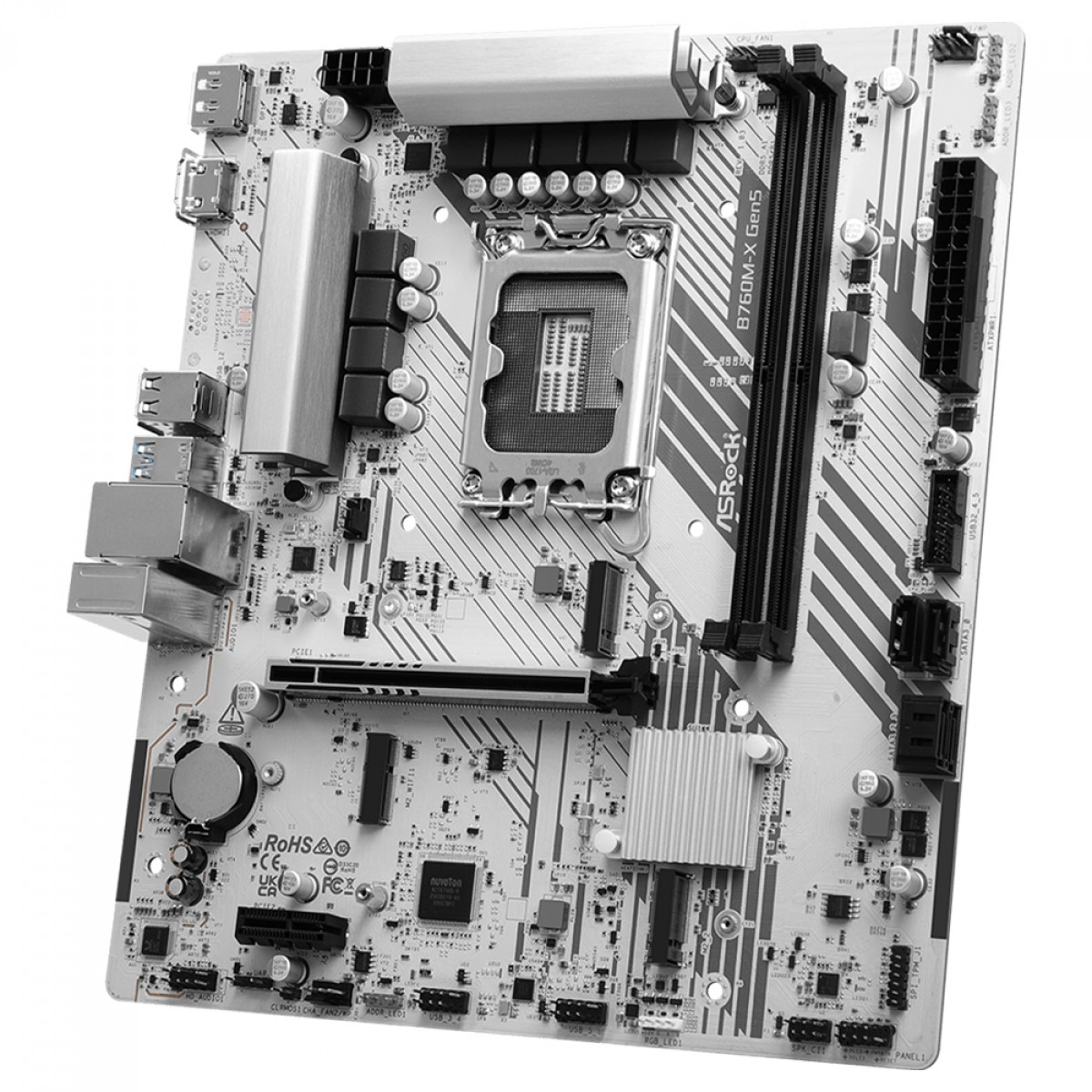 Placa Mãe ASRock B760M-X Gen5, Chipset B760, Intel LGA 1700, mATX, DDR5, White