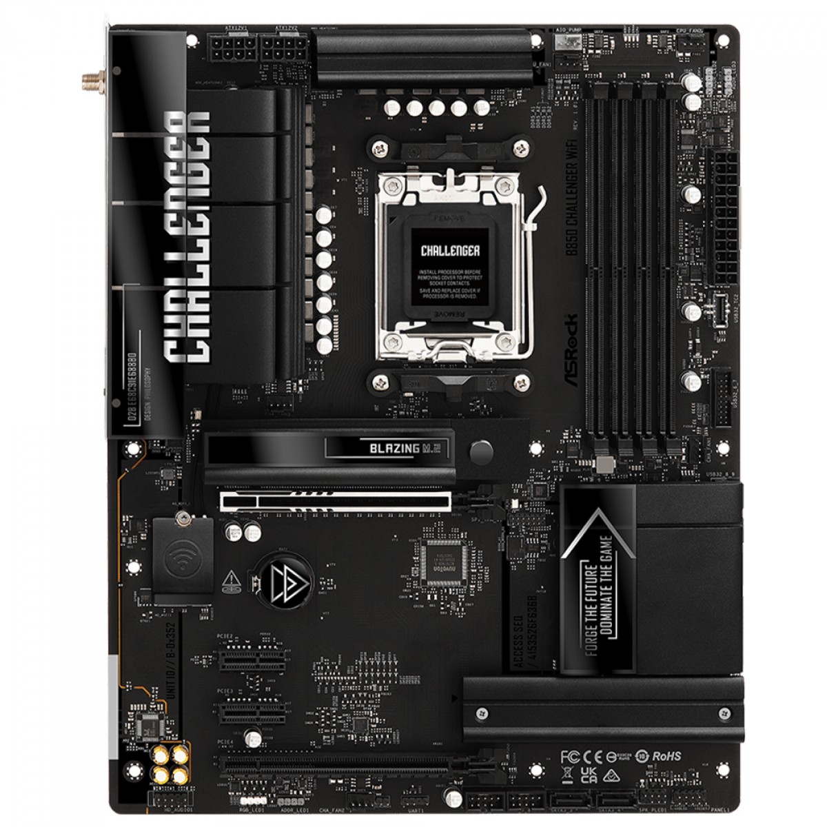 Placa Mãe ASRock B850 Challenger WiFi, Chipset B850, AMD AM5, ATX, DDR5
