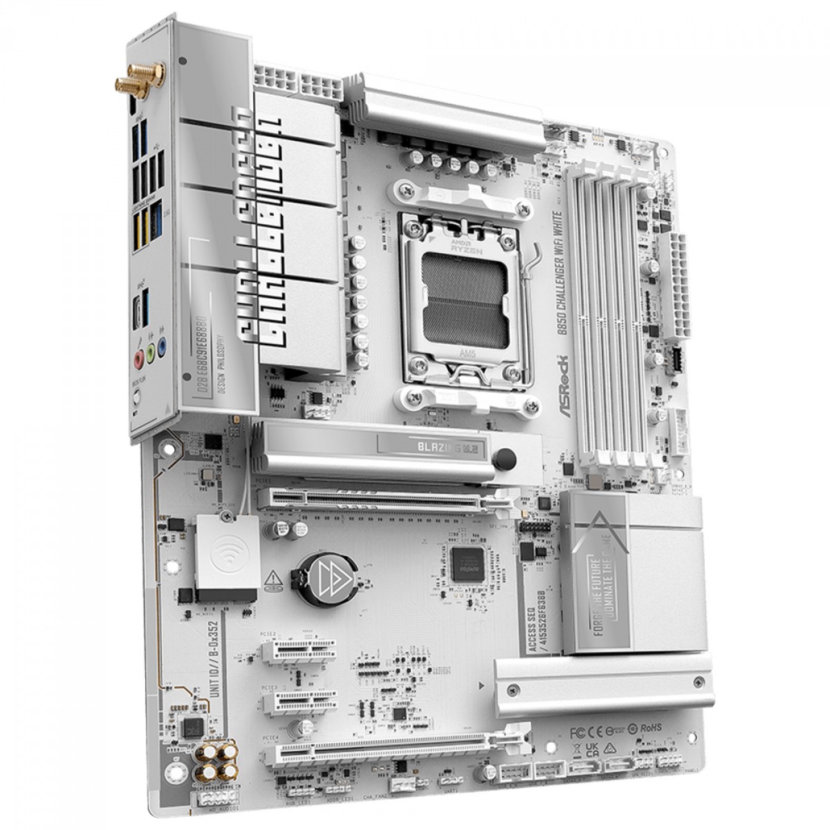 Placa Mãe ASRock B850 Challenger WiFi White, Chipset B850, AMD AM5, ATX, DDR5, Branco