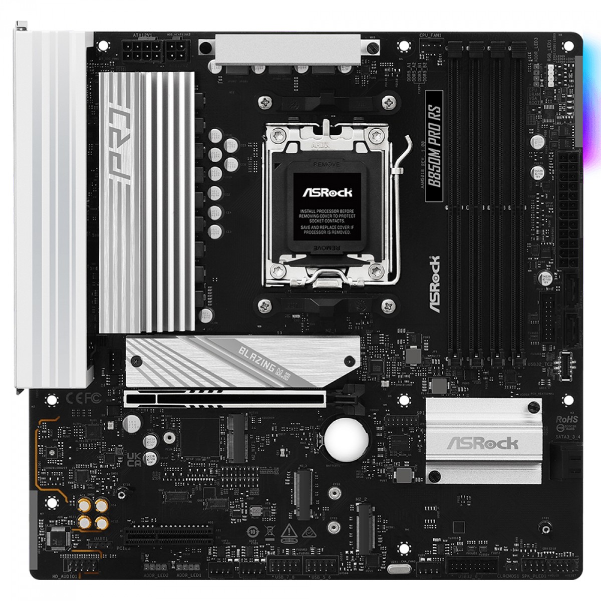 Placa Mãe ASRock B850M Pro RS, Chipset B850, AMD AM5, mATX, DDR5