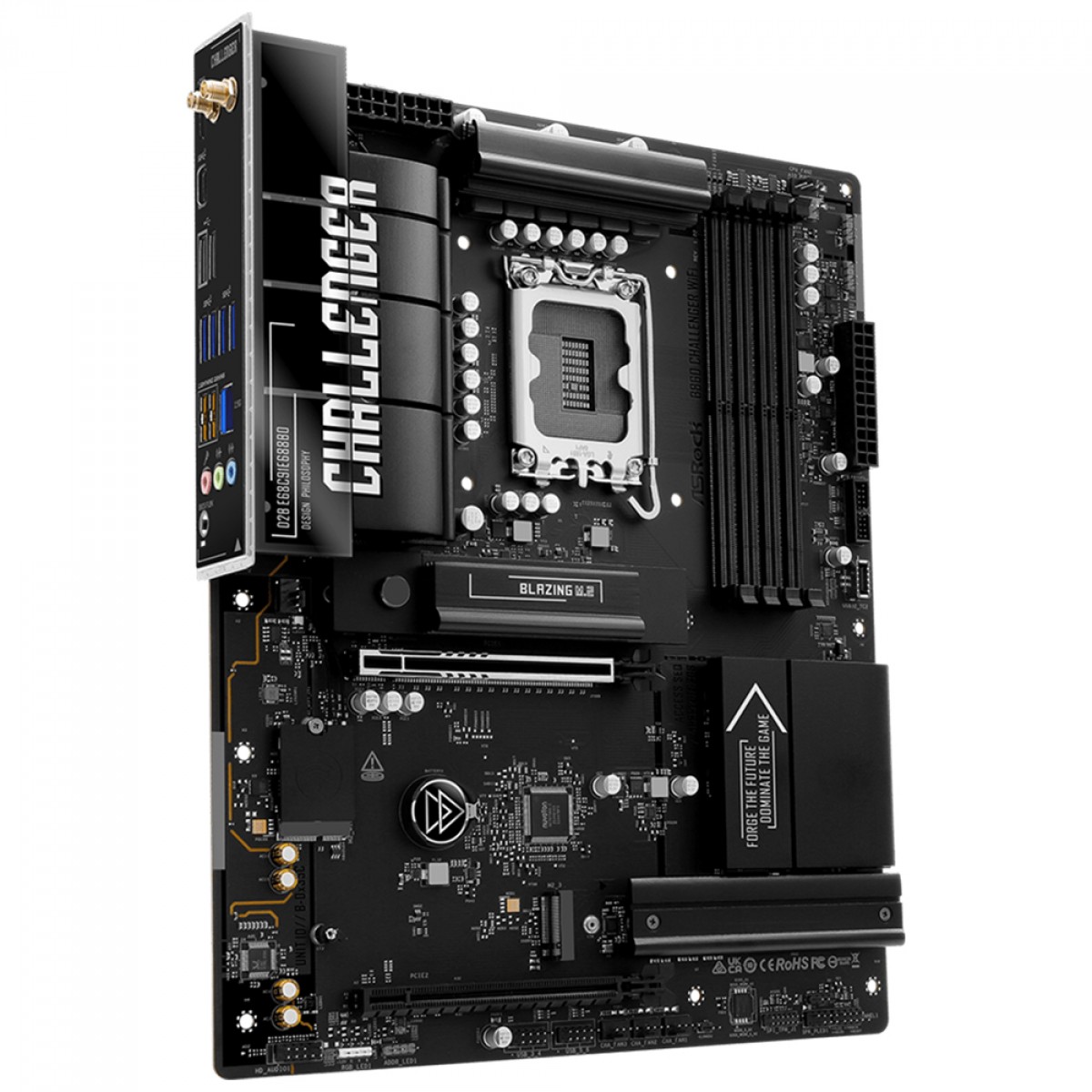 Placa Mãe ASRock B860 Challenger WiFi, Chipset B860, Intel LGA 1851, ATX, DDR5