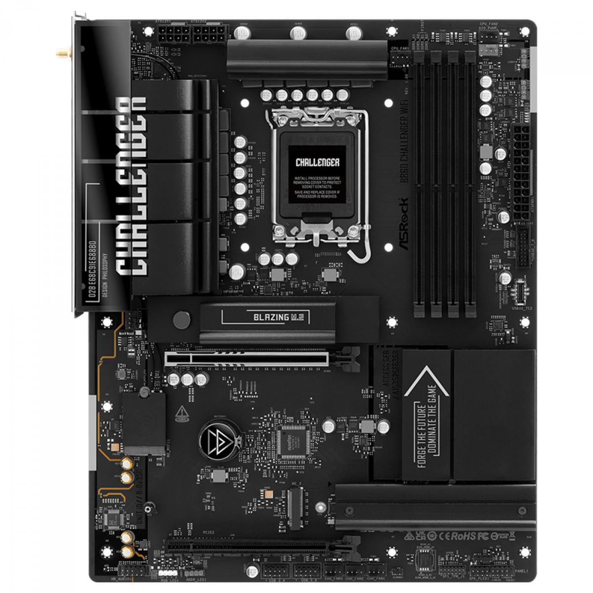Placa Mãe ASRock B860 Challenger WiFi, Chipset B860, Intel LGA 1851, ATX, DDR5