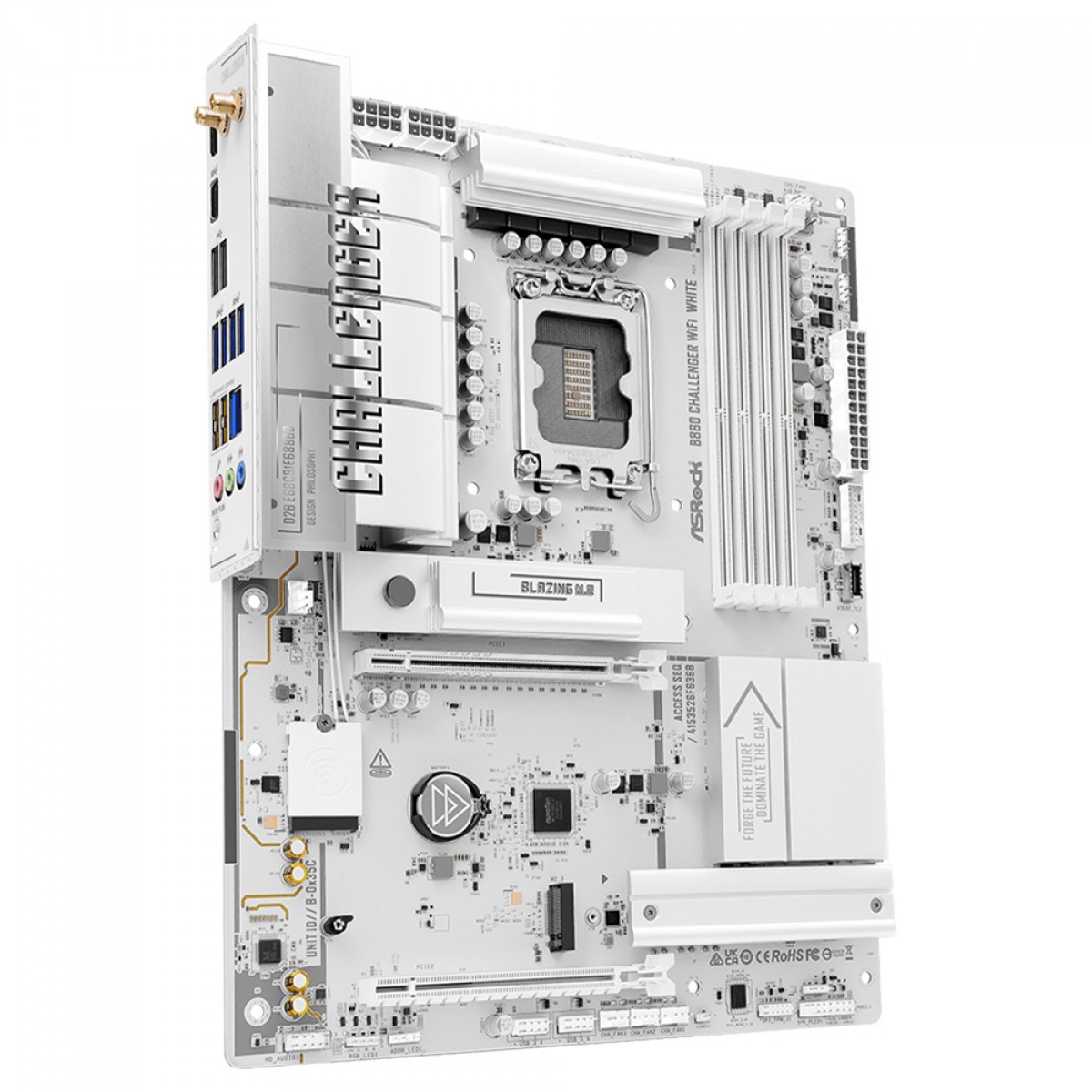 Placa Mãe ASRock B860 Challenger WiFi White, Chipset B860, Intel LGA 1851, ATX, DDR5, Branco