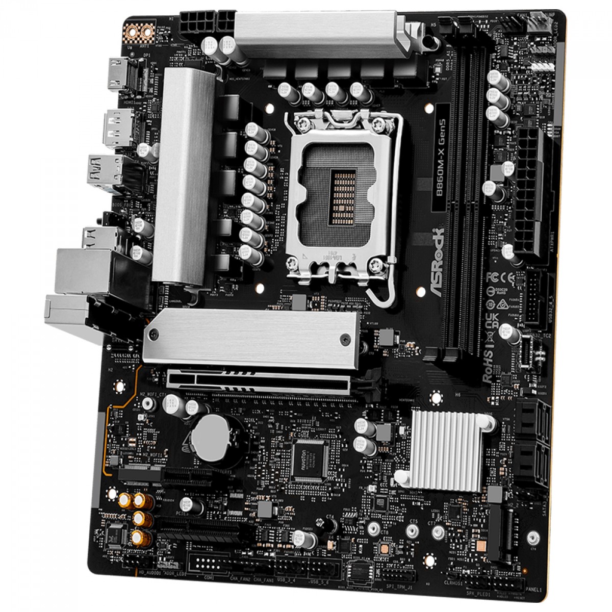 Placa Mãe ASRock B860M-X Gen5, Chipset B860, Intel LGA 1851, mATX, DDR5
