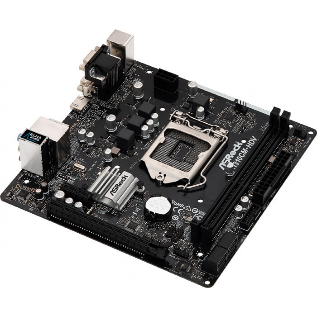 Placa Mãe ASRock H310CM-HDV, Chipset H310, Intel LGA 1151, mATX, DDR4