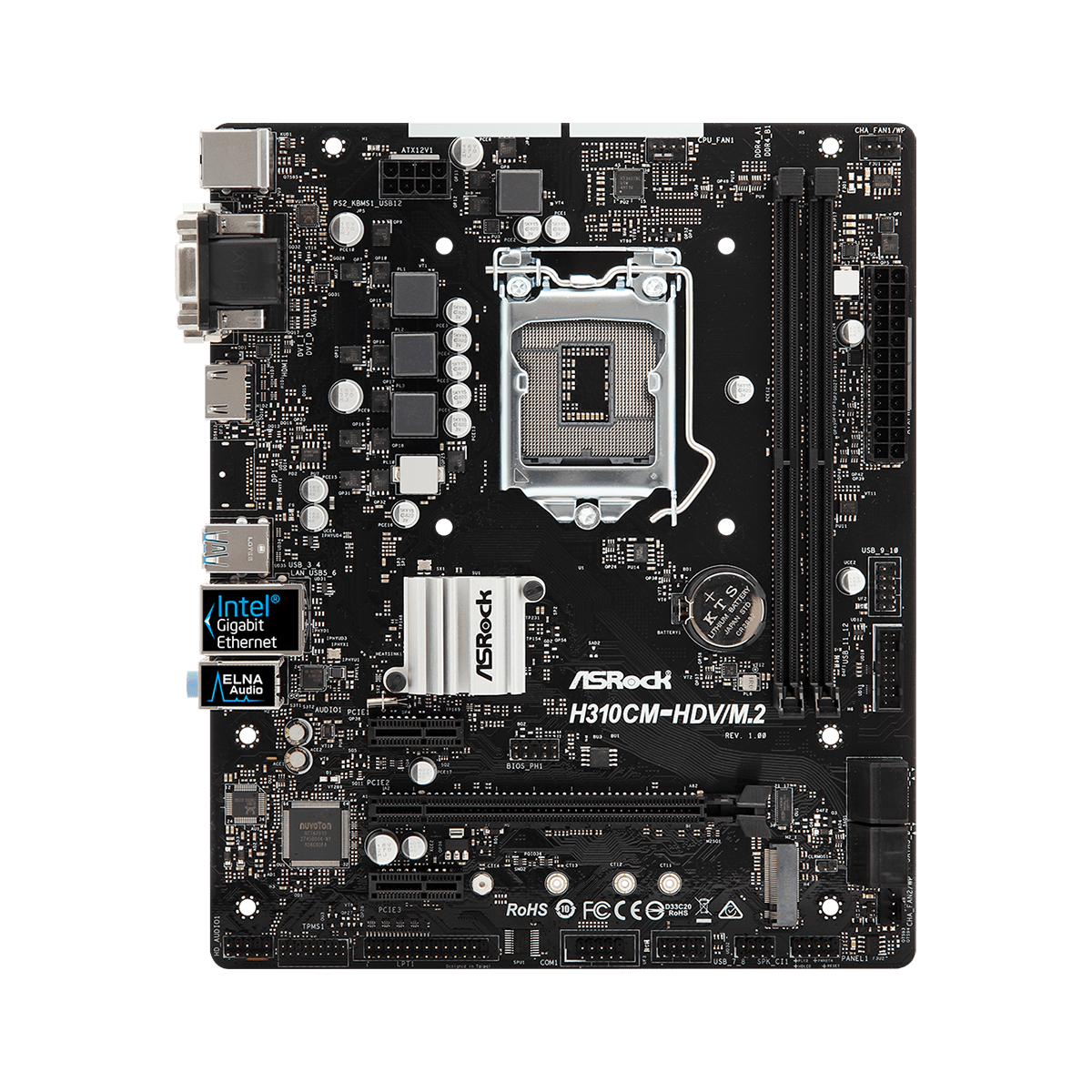 Placa Mãe ASRock H310CM-HDV/M.2, Chipset H310, Intel LGA 1151, mATX, DDR4, 90-MXB8M0-A0UAYZ