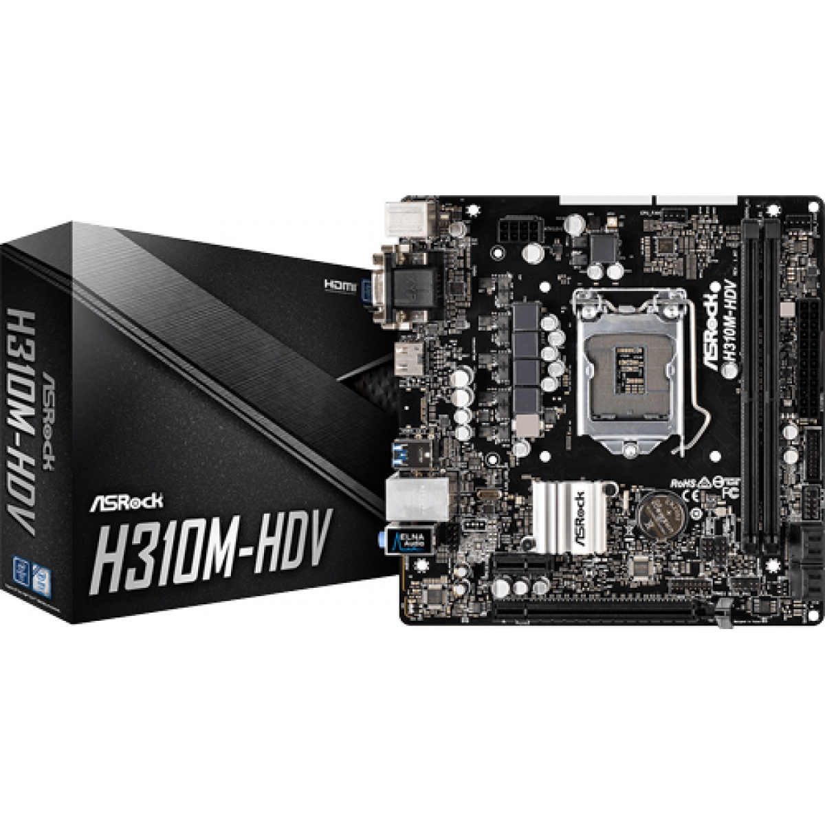 Placa Mãe ASRock H310M-HDV, Chipset H310, Intel LGA 1151, mATX, DDR4