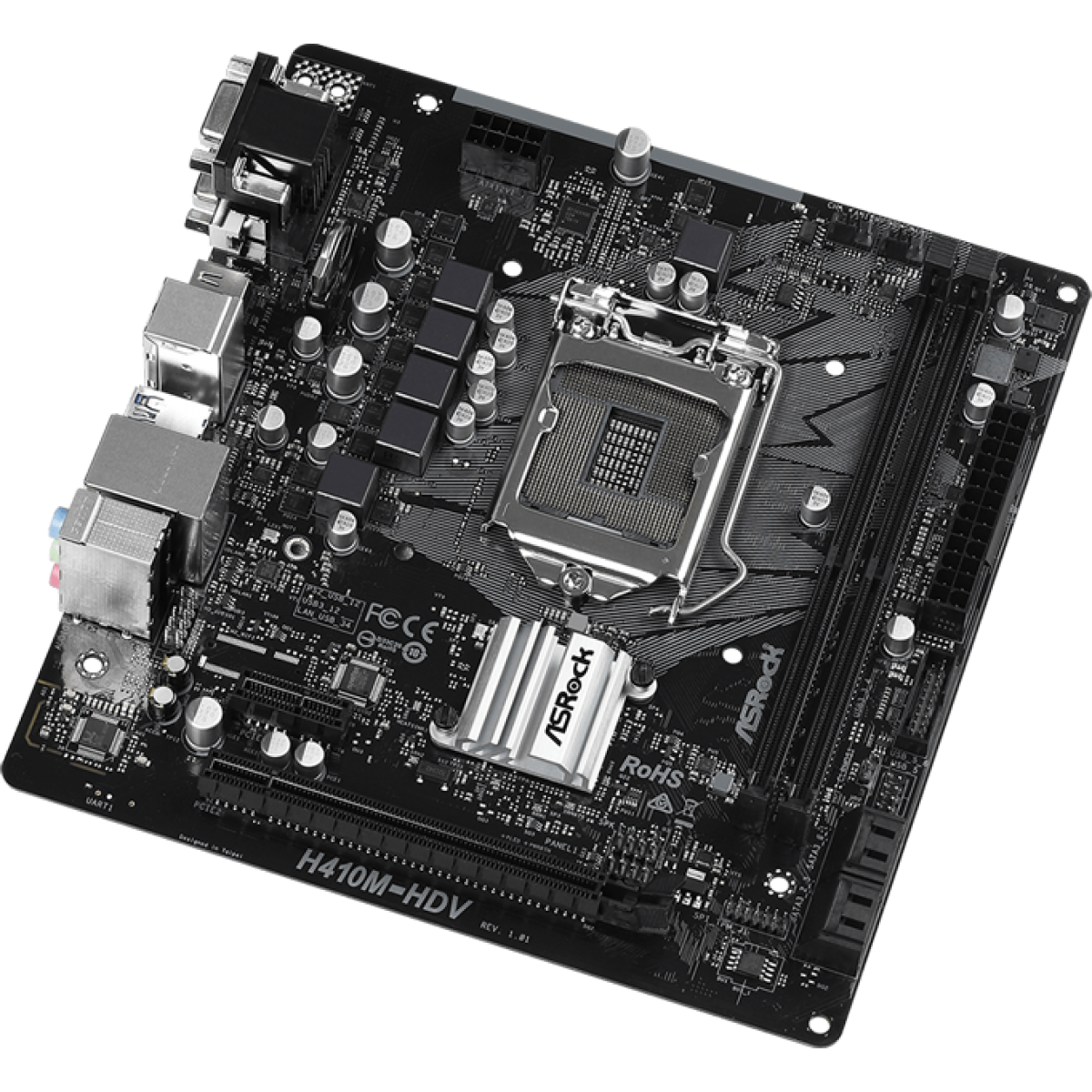 Placa Mãe Asrock H410M-HDV, Chipset H410M, Intel LGA 1200, mATX, DDR4 - Open Box