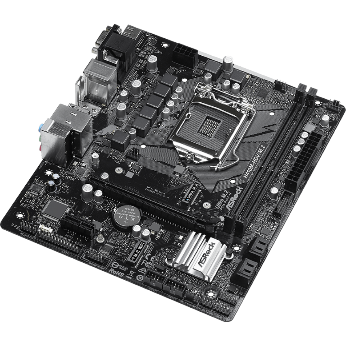 Placa Mãe Asrock H410M-HDV/M.2, Chipset H410M, Intel LGA 1200, mAXT, DDR4 - Open Box