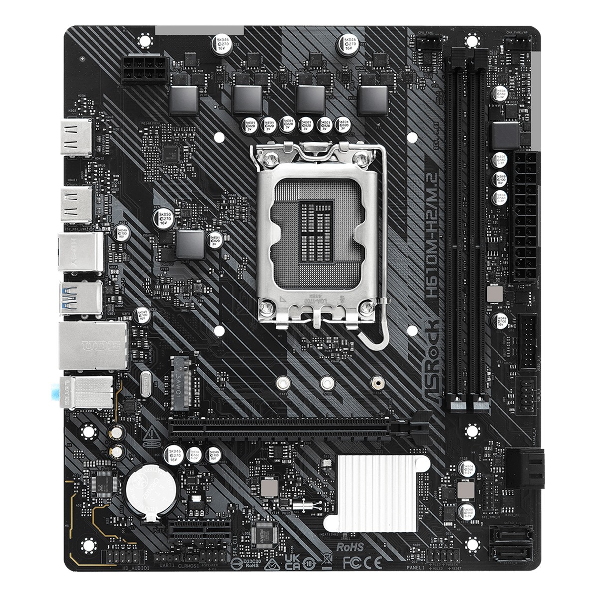 Placa Mãe ASRock H610M-H2/M.2, Chipset H610, Intel LGA 1700, mATX, DDR4, 90-MXBP70-A0UAYZ