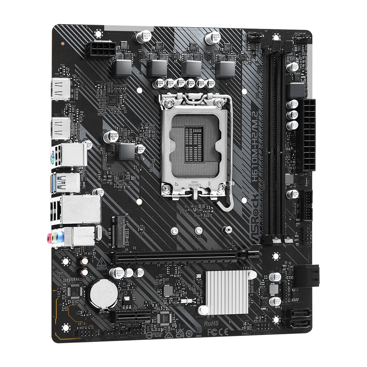 Placa Mãe ASRock H610M-H2/M.2, Chipset H610, Intel LGA 1700, mATX, DDR4, 90-MXBP70-A0UAYZ
