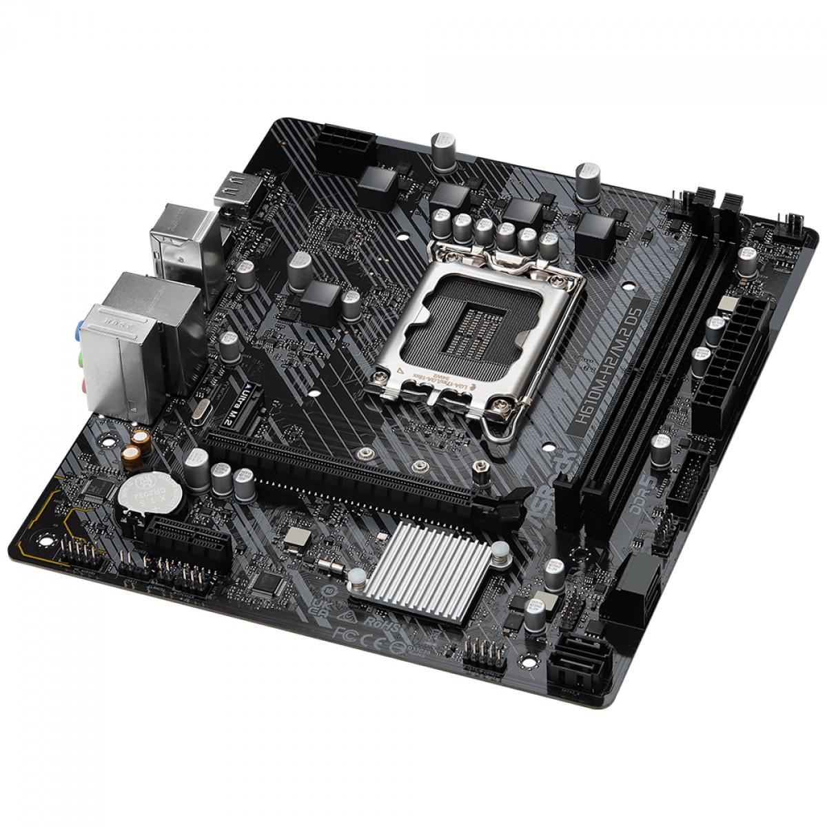 Placa Mãe ASRock H610M-H2/M.2 D5, Chipset H610, Intel LGA 1700, mATX, DDR5