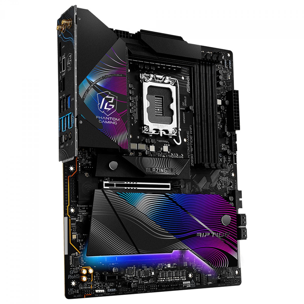 Placa Mãe ASRock Phantom Gaming Z890 Riptide WiFi, Chipset Z890, Intel LGA 1851, ATX, DDR5